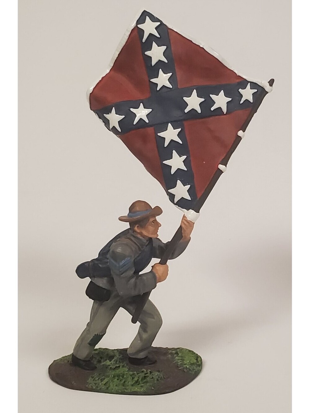 VTG Britains 54mm Confederate Infantry Flag Bearer Metal Toy Soldier Figurine VG
